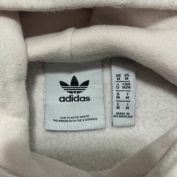 Adidas Originals Peace Sign Mens Hoodie Size Medium Pullover Pink Trefoil - Picture 2 of 6